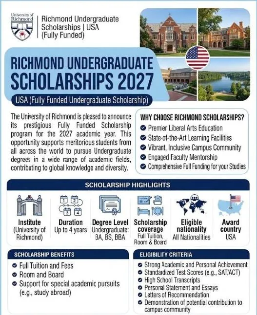 University of Richmond Fully Funded USA UG Scholarship Scholarship Information University of Richmond Fully Funded USA UG Scholarship Scholarship Information